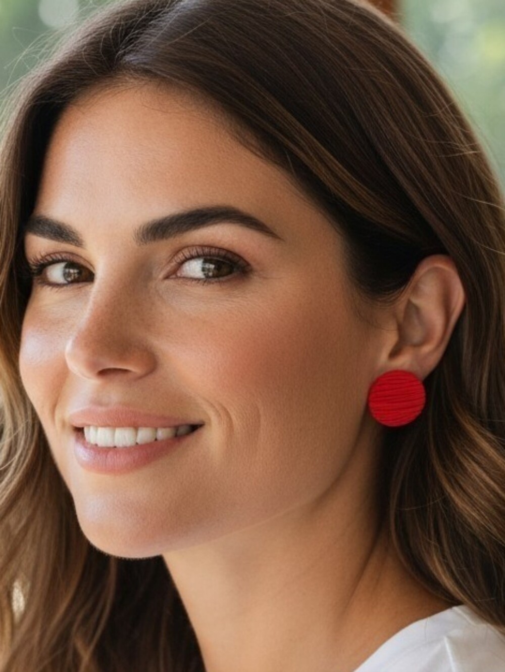 Clover, 3 Pairs Of Red Statement Stud Earrings, NIP